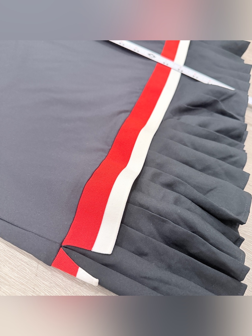 FILA Women Polo Tennis Dress Black Pleated Hem Red White Logo Size 160/Small - Picture 5 of 14